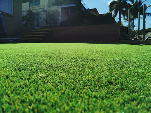 Lush green artificial lawn